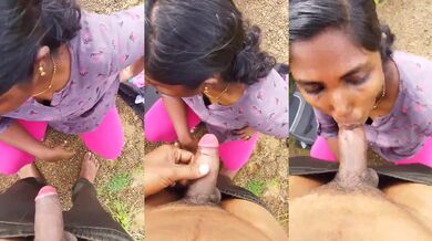 Jawan ladki ne kheto me boyfriend ka chus diya