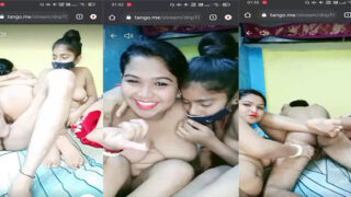 Pati patni aur sali ki threesome chudai live cam par